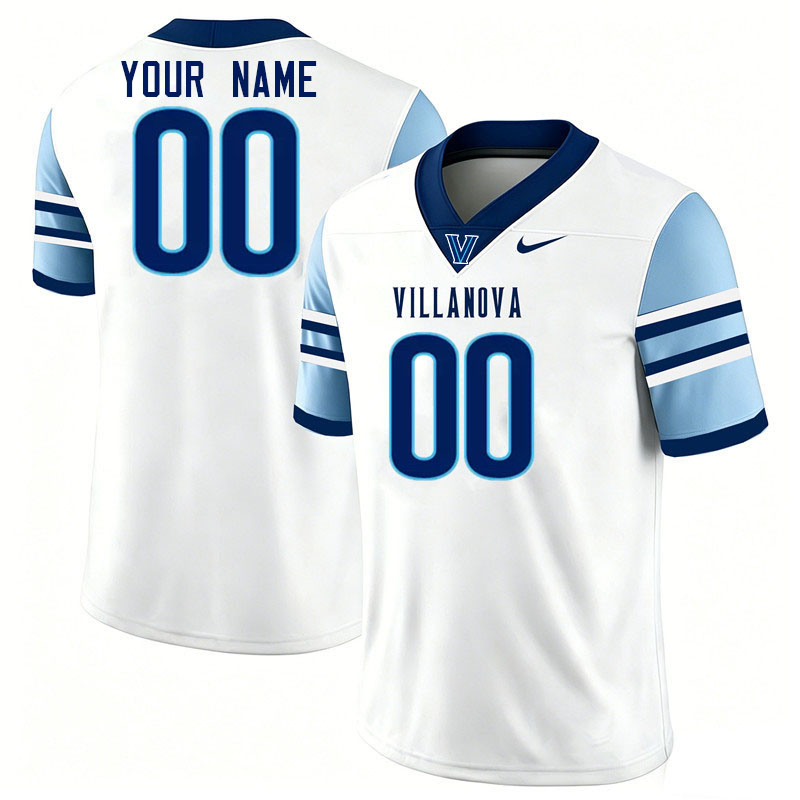 Custom Villanova Wildcats Name And Number Football Jerseys-White